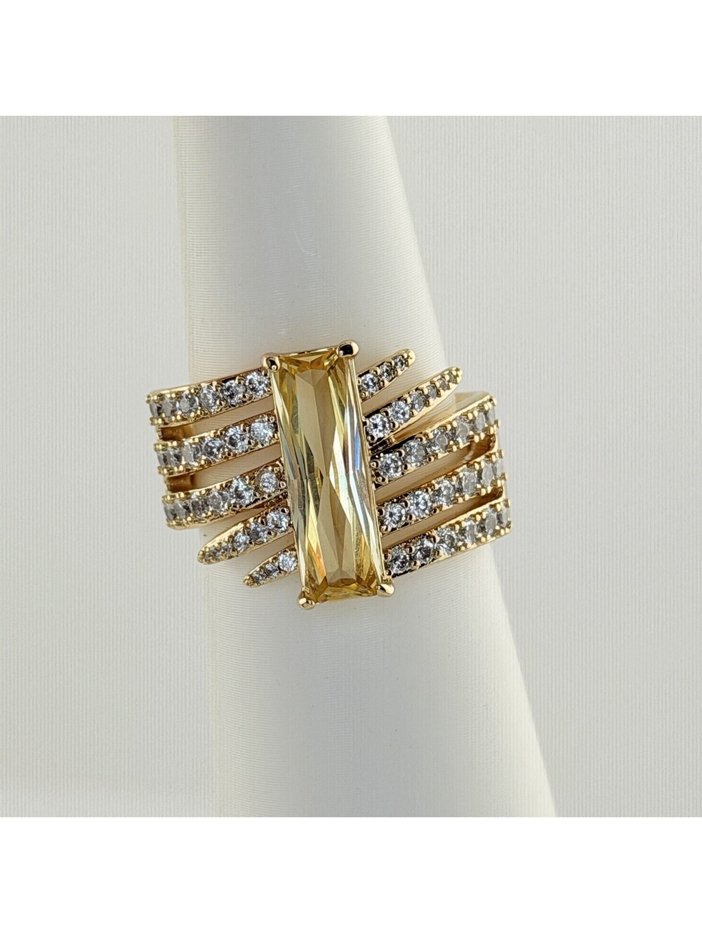 Bomb Party November Ring Sz 9 “Spirals Made To Speak” Citrine on Yellow Gold